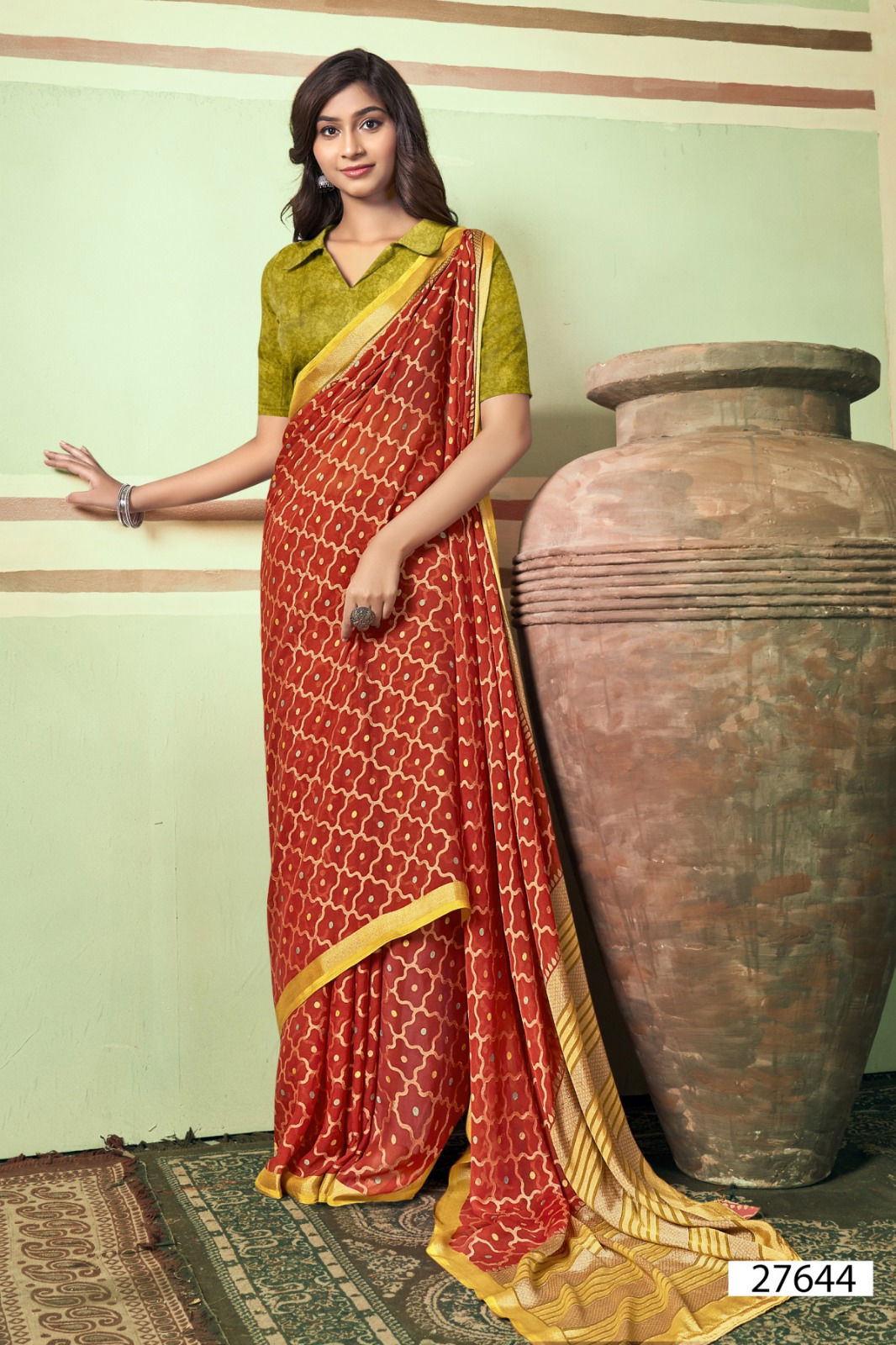 Monalika By Vallabhi Printed Brasso Sarees Wholesale Shop In Surat
